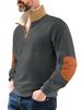 Men's Clothing Half Zip Sweatshirt Men's Autumn And Winter American Lamb Wool Stand Up Collar Embroidery Plus Velvet Sweatshirt_viptrois.com