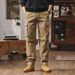 Men's Heavy Duty Work Pants - Relaxed Fit Straight Leg Cargo Pants With Multi-Pockets, Durable Cotton(Black, Grey, Army Green, Khaki)_viptrois.com