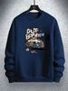 Men's Loose Casual Fashionable Cartoon Car Pattern Printed Round Neck Long Sleeved Sweatshirt For Autumn And Winter_viptrois.com