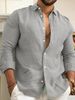 Men's Solid Cotton Linen Casual Shirts In Multiple Colors For Young People Regular Fit Half Sleeve Shirt For All Seasons_viptrois.com