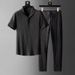 Men's Clothing Casual Suit For Boys Summer New Thin High End Sports Suit Fashionable Short Sleeved Trousers Trendy Light Luxury Suit_viptrois.com