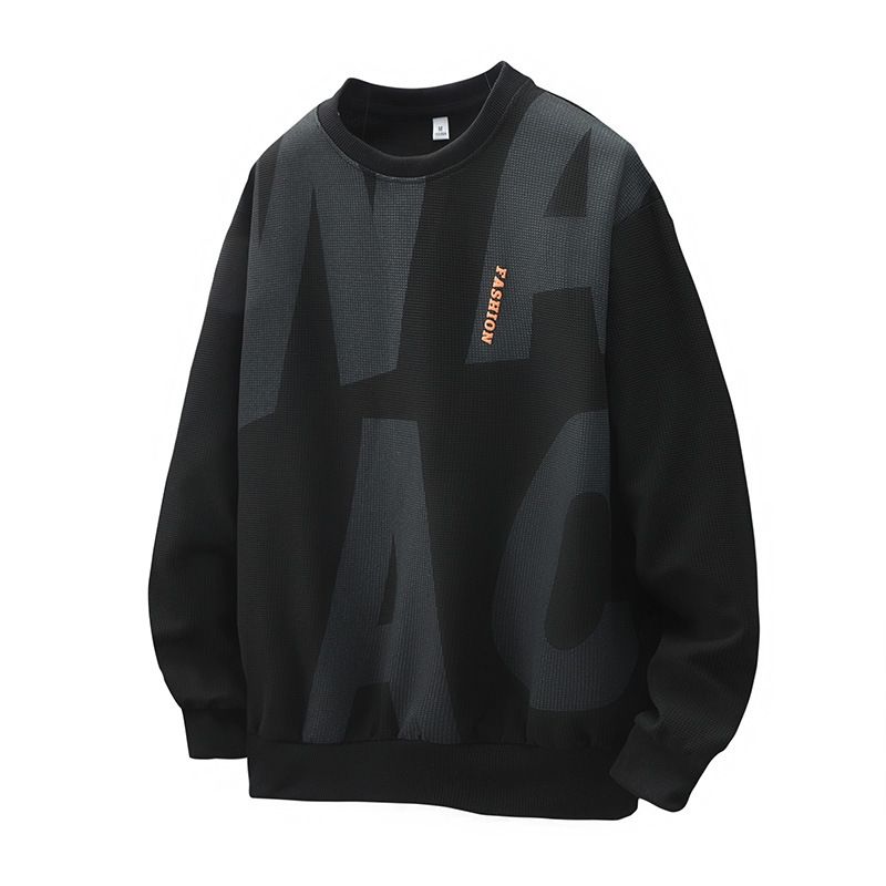 Men's Autumn And Winter Casual Loose Sweatshirt Round Neck Long Sleeve Trendy Top Autumn And Winter New Clothes_viptrois.com