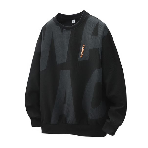 Men's Autumn And Winter Casual Loose Sweatshirt Round Neck Long Sleeve Trendy Top Autumn And Winter New Clothes_viptrois.com