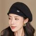 Beret For Women, Autumn Winter Fashionable Versatile Knitted Middle-aged Elderly Woolen Hat, Comfortable And Warm_viptrois.com