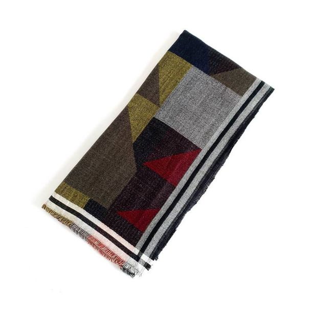 Unisex Jacquard geometric square shawl Square shawl Coloured geometric square soft shawl scarf_viptrois.com
