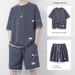 Men's Clothing Summer Simple Short Sleeved T Shirt Men's Clothing Set With Handsome Trendy Sports Clothes_viptrois.com