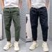 Luxury Men's Thin Sports Pants Summer Trendy Loose Cargo Cropped Tapered Leg Casual Long Pants Versatile For Any Occasion_viptrois.com