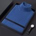 Men’s Korean-Style Turtleneck Sweater – Thickened Loose Fit For Autumn & Winter (White/Black/Bluish, M-3XL)_viptrois.com