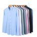 Men’s Waterproof & Stain-Resistant Dress Shirt Wrinkle-Free Stretch Long Sleeve Shirt For Business & Casual (S-4XL, Solid Colors, Machine Washable)_viptrois.com