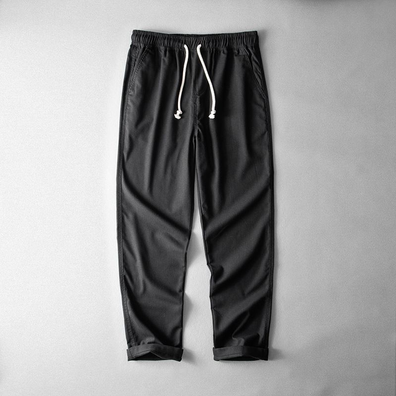 Men's Clothing Men's Loose Straight Linen Trousers Plus Size Plus Size Cotton Linen Trousers Elastic Waist Large Size Men Summer Breathable_viptrois.com