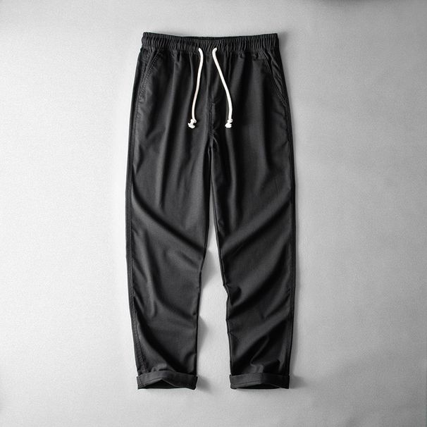 Men's Clothing Men's Loose Straight Linen Trousers Plus Size Plus Size Cotton Linen Trousers Elastic Waist Large Size Men Summer Breathable_viptrois.com