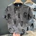 2025 Summer New Light Luxury Trend Wear Letter Printing Short-sleeved Round Neck Personalized Top Half-sleeved Men's T-shirt_viptrois.com
