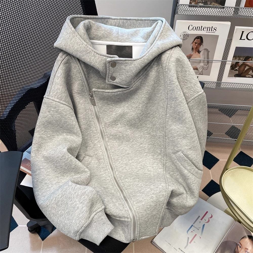 Men's Clothing High Street Double Zipper Hooded Sweatshirt Men And Women Spring And Autumn Design Trendy Brand Jacket Coat Top_viptrois.com