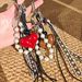 Bag Pendant Heart-shaped Pearl Chain, Keychain, Woven Strap, Woven Rope_viptrois.com
