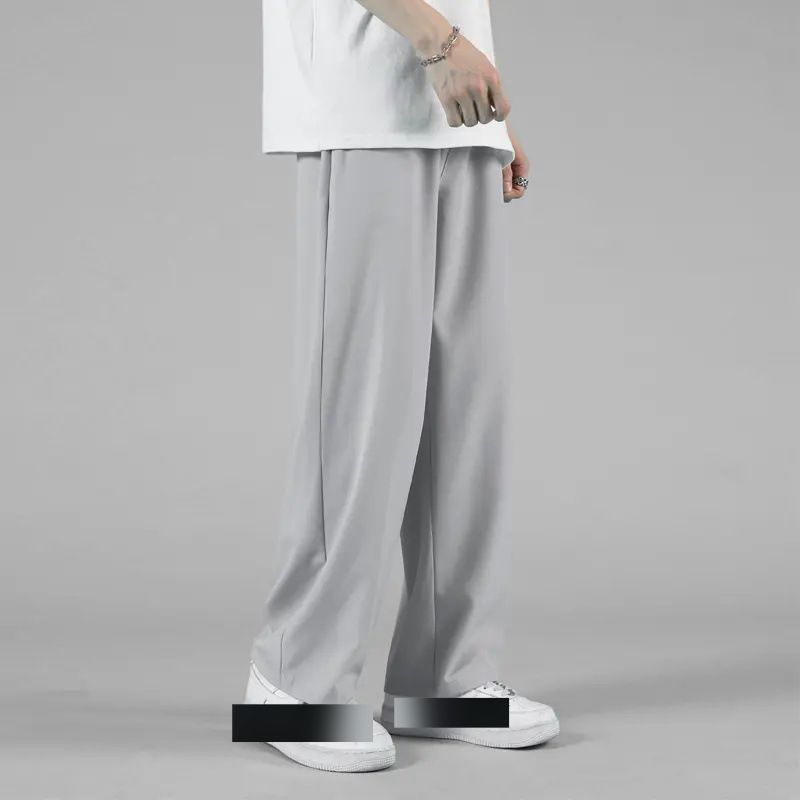 Men's Clothing Ice Silk Pants Men Summer Thin Loose Wide Leg Sports Pants Men's Drape Trousers Quick Drying Straight Casual Trousers_viptrois.com