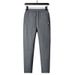 Men's Fleece Warm Casual Pants Made Of Pure Cotton 2025 Winter New Korean Fashion Trend Youth Lamb Fleece Small Leg Pants_viptrois.com