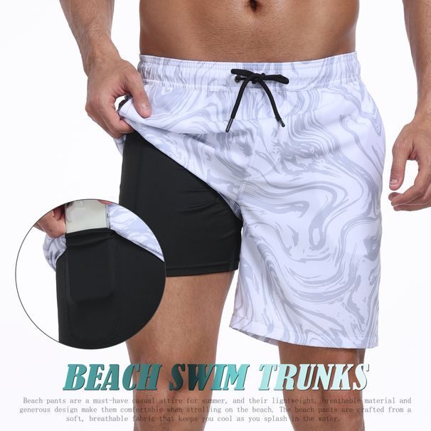 Summer New Style Men's Short Pants, Fashionable Beach Pants For Vacation, Men's Large Size, Four-cornered, Made Of Milk Silk With Lining Inside_viptrois.com