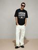 European Style Men's Short Sleeve T-Shirt, Varsity URBAN LEAGUE 09 Print, Casual Round Neck Streetwear Tee_viptrois.com