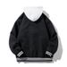 Men's Clothing Unisex Waffle-Knit Jacket - Colorblock Hooded Outdoor Coat (3 Colors, M-5XL)_viptrois.com
