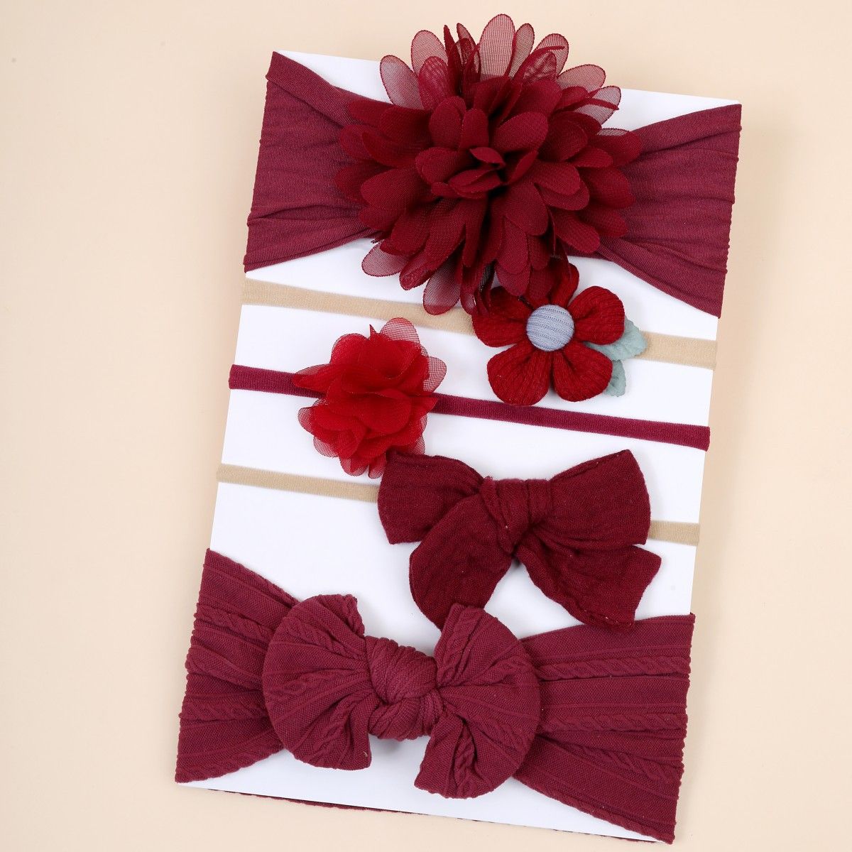 5 Piece Set Of Baby Lace Headbands For Girls With Bows And Flowers For Baby Photo Taking Props That Do Not Bind The Hair_viptrois.com