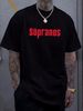 Vintage 2000 The Sopranos Logo HBO TV Show Promo Tee T-Shirt Size XL Black Y2k Designer Clothes Comfortable Versatile Slightly Casual Unisex_viptrois.com