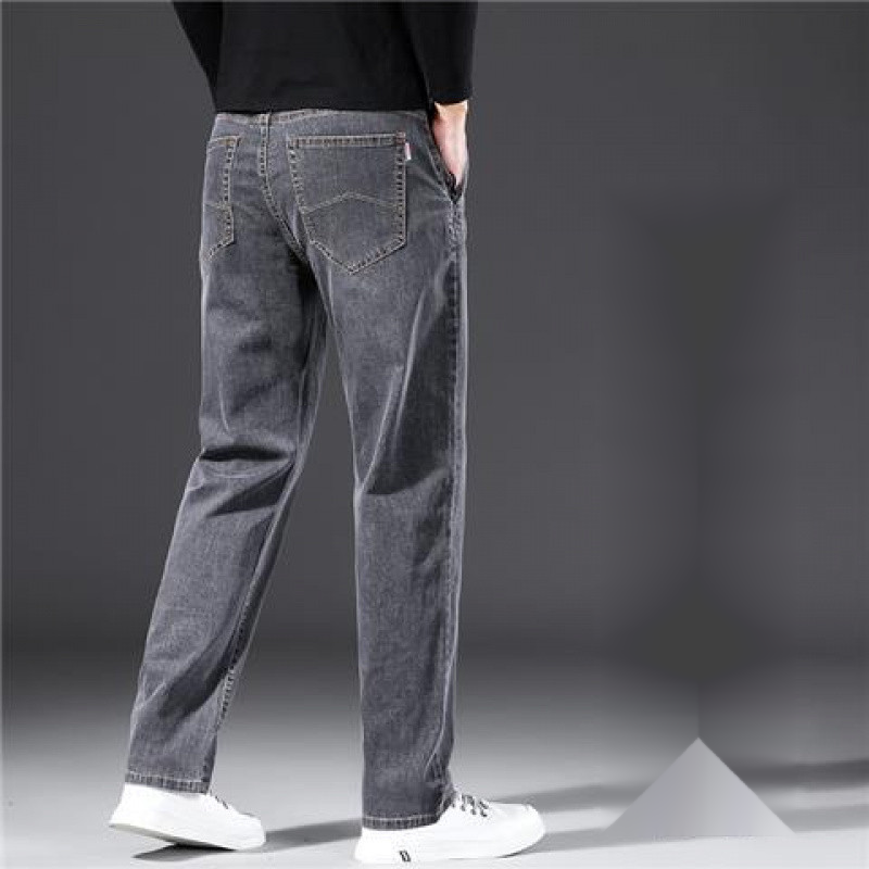 2024 New Grey Jeans Straight Tube Loose Casual Guangzhou Xintang Town Spring And Autumn Men's Pants_viptrois.com
