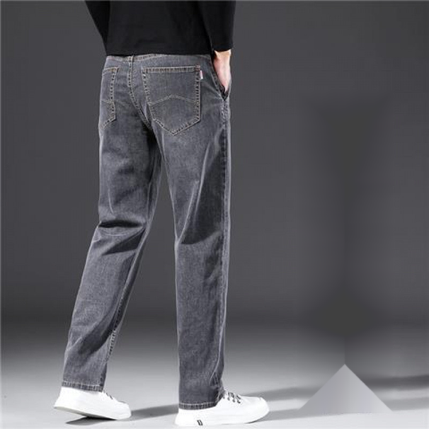 2024 New Grey Jeans Straight Tube Loose Casual Guangzhou Xintang Town Spring And Autumn Men's Pants_viptrois.com