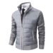 1 Autumn Winter New Cardigan Foreign Trade Knitted Sweater Stand Collar Fleece Lined Thickened Men's Jacket_viptrois.com