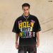 American Washed Vintage Portrait Print Loose Short-sleeve T-shirt For Men And Women Couples_viptrois.com