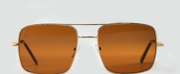 Double Beam Metal Square Frame Sunglasses – Gradient Ocean Lenses (Unisex High-End Fashion)_viptrois.com