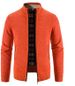 "Brushed Velvet Cardigan – Men's Stand Collar Knit Jacket In Premium Polyester (Black/Blue Gray/Wine Red, S-4XL)"_viptrois.com