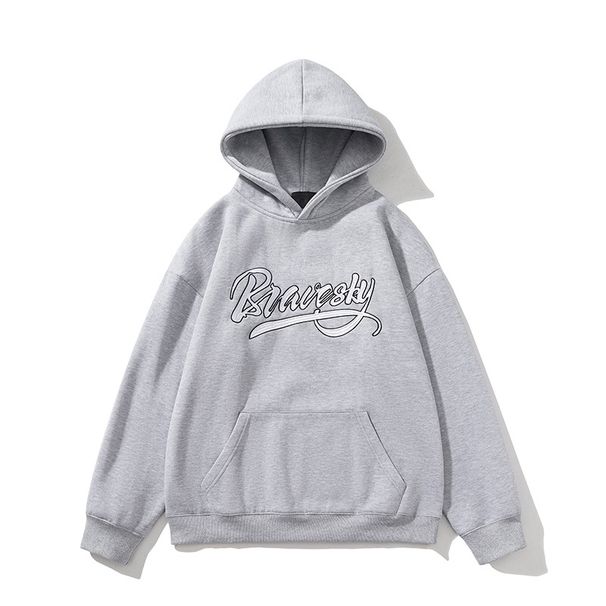 Men's Clothing National Trend Plus Velvet Sweatshirt Men's Original Design Embroidery American Style Hooded Sweatshirt Autumn And Winter Warm Jacket_viptrois.com