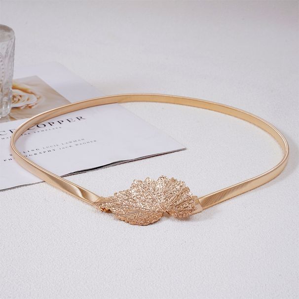 Women's Fashion High-End Metal Belt Spring Waist Chain Elastic Waistband Dress Versatile Decoration_viptrois.com