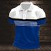 Men's Clothing Men's Slim Fit Polo Shirt Ribbed Striped Lapel Button Solid Color Splicing T Shirt Top_viptrois.com