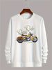 Men's Loose Casual Fashionable Retro Motorcycle Pattern Printed Round Neck Long Sleeved Sweatshirt For Autumn And Winter_viptrois.com