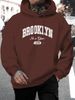 Men's Autumn And Winter Casual Fashion Loose Hooded Sweatshirt Brooklyn Letter Print 1898 Pattern Print Warm Long Sleeved Pullover_viptrois.com