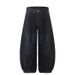 American Washed Distressed Dark Blue Curved Jeans For Men And Women, Loose Wide Leg Vintage Long Pants_viptrois.com