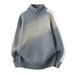 Men's Half-Zip Striped Sweater – Stand Collar Loose Fit Pullover (Black, Grey, Red, White, M-XXXL)_viptrois.com