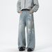 Urban Streetwear Paint-Splatter Jeans For Men, Relaxed Straight-Leg Trousers, Unisex Casual Pants For Autumn_viptrois.com