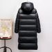 New Black Gold Men And Women, Long White Goose Down Couple Hooded Jacket For Winter_viptrois.com