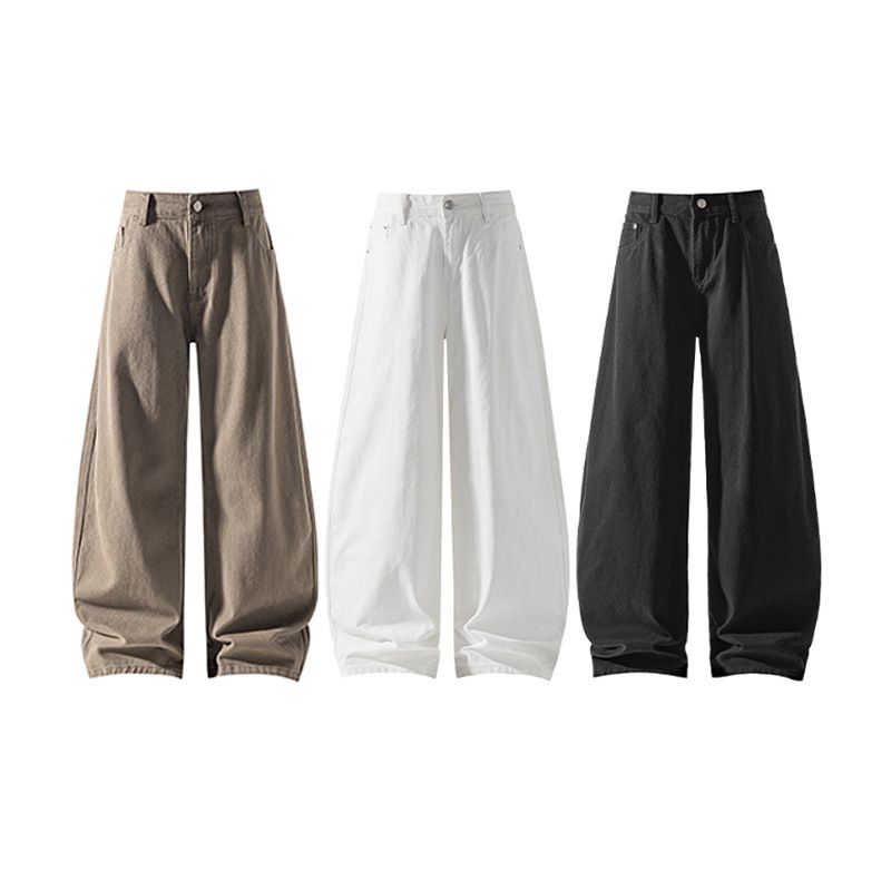 American-style Brown Jeans For Men And Women, Autumn Trendy Cleanfit Washed Casual Pa, Vintage Straight-leg Flared_viptrois.com