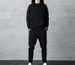 Men's Cotton Hooded Sweatshirt & Jogger Set - Casual Winter Sportswear Two-Piece Outfit With Logo Embroidery Option (Black, Grey, M-4XL)_viptrois.com