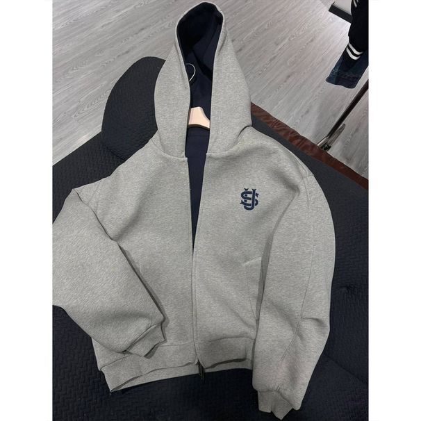 Men's Clothing Trendy Oversized Zip-Up Hoodie With Minimalist Logo - Streetwear Unisex Pullover (S-3XL)"_viptrois.com