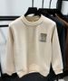 Premium Fleece-Lined Crewneck Sweatshirt For Men – Thickened Winter Thermal Base Layer With Brushed Polyester Interior, Classic Solid Color Pullover_viptrois.com