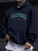 Men's Autumn And Winter Casual Fashionable Loose Hooded Sweatshirt With California Letter Pattern Printed Warm Long Sleeved Pullover_viptrois.com