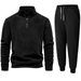 Men's Fleece Zip-Up Jacket - Stand Collar Winter Pullover With Soft Brushed Lining (Black, Cream, Sky Blue, Gray)_viptrois.com