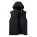 Men’s Lightweight Hooded Vest – Breathable Polyester Corduroy Sleeveless Jacket For Outdoor & Casual Wear (Double-Breasted, Zip Pockets, Striped)_viptrois.com