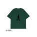 Unisex Heavyweight Pure Cotton T-Shirt Short Sleeved Unique Design High Street Style Loose Fit Blurry Image Print_viptrois.com