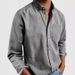 New Men's Pocket Casual Top, Washed All-cotton Button Long-sleeved Shirt For Men_viptrois.com