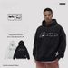 Heavyweight Hoodie – Oversized Pullover Sweatshirt With Embroidered Toweling Fabric (Unisex, M-XXL, Black/Cream)_viptrois.com
